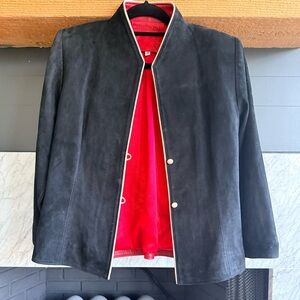 Sherry Michal’s suede leather jacket